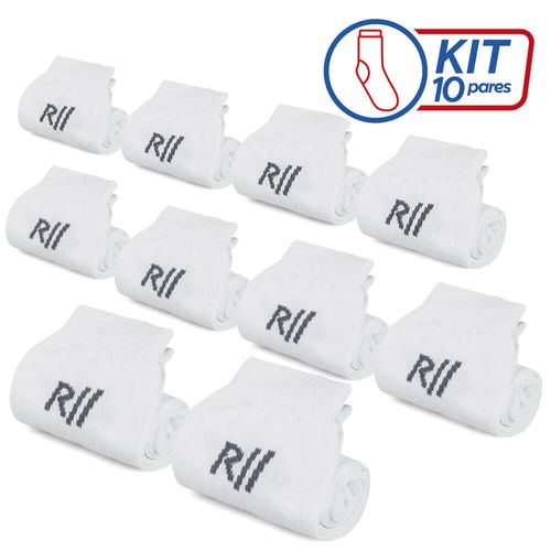 Kit Meia Social Branca 10 Pares