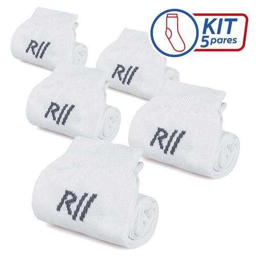 Kit Meia Social Branca 5 Pares