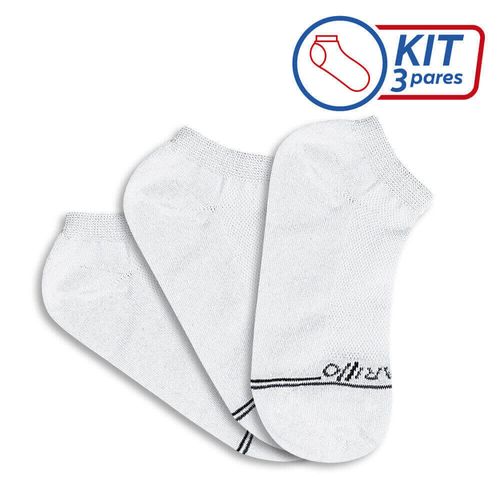 Kit Meia Socket Branca 3 Pares