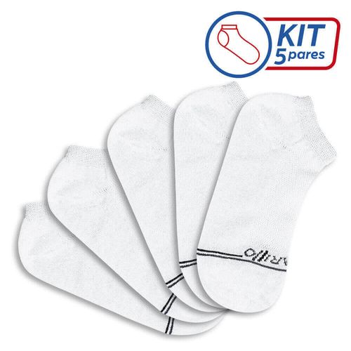 Kit Meia Socket Branca 5 Pares