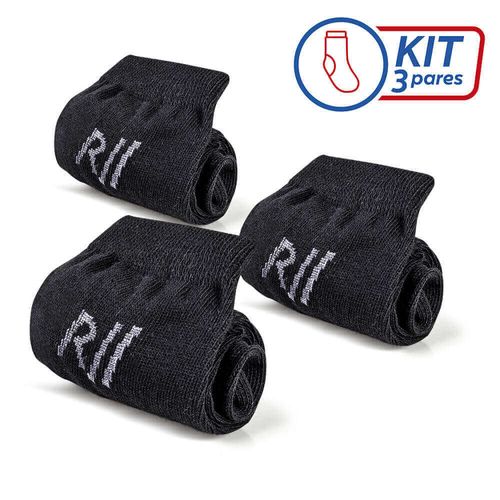 Kit Meia Social Preta 3 Pares